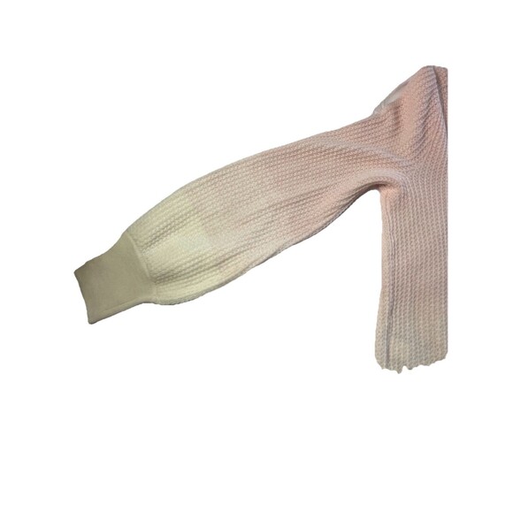 GAP Ombre Waffle Knit Balloon Sleeve Top Small Yellow Pink Cozy  Wool Lounge - Picture 8 of 9